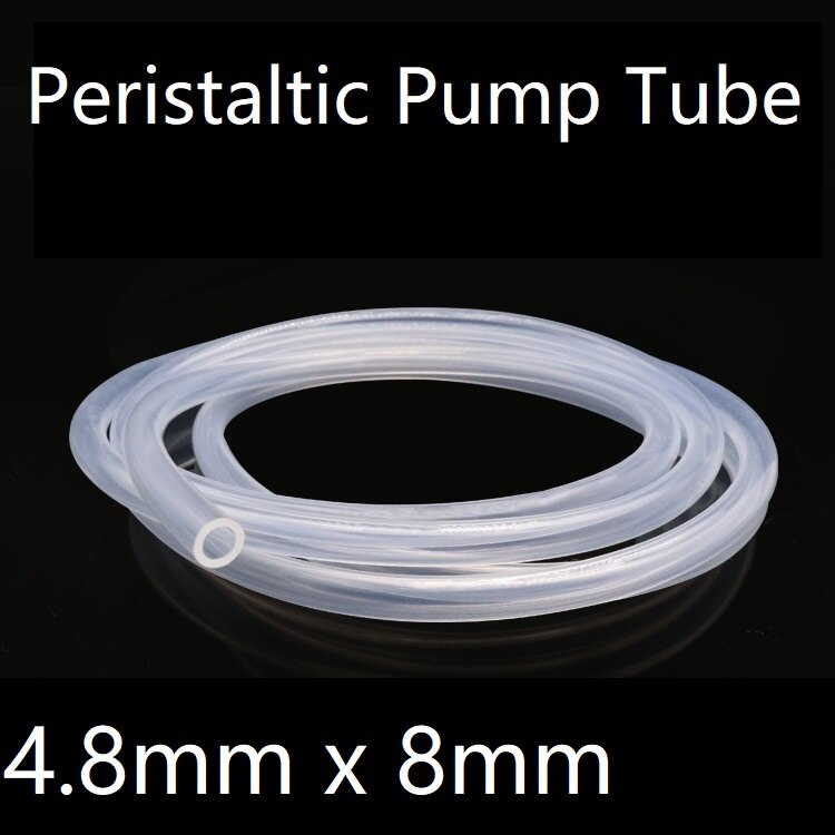 Peristaltic Pump Tube ID 4.8mm x 8mm OD Soft Silicone Hose Wall 1.6mm Flexible Drink Water Connect Pipe Nontoxic Transparent