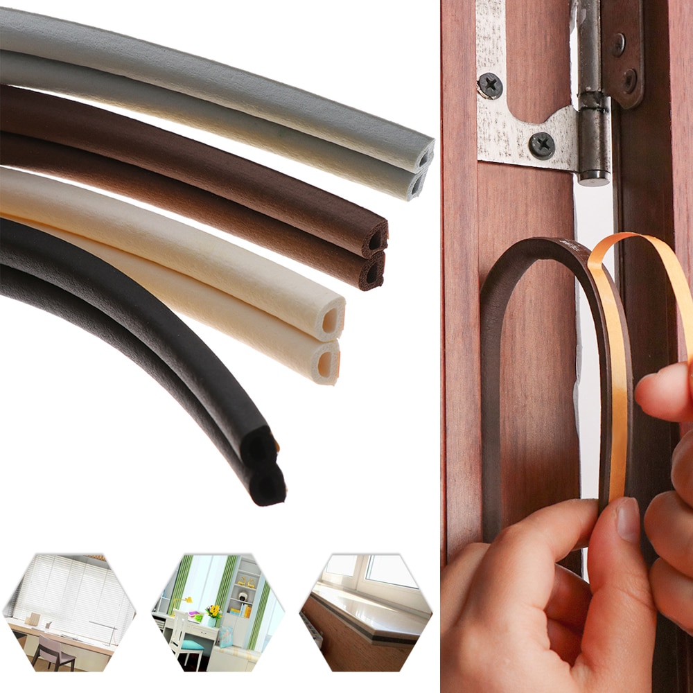 5/10M Anti Collision Foam Draught Excluder Soundproof Self Adhesive Window Door Seal Strip Home Hardware