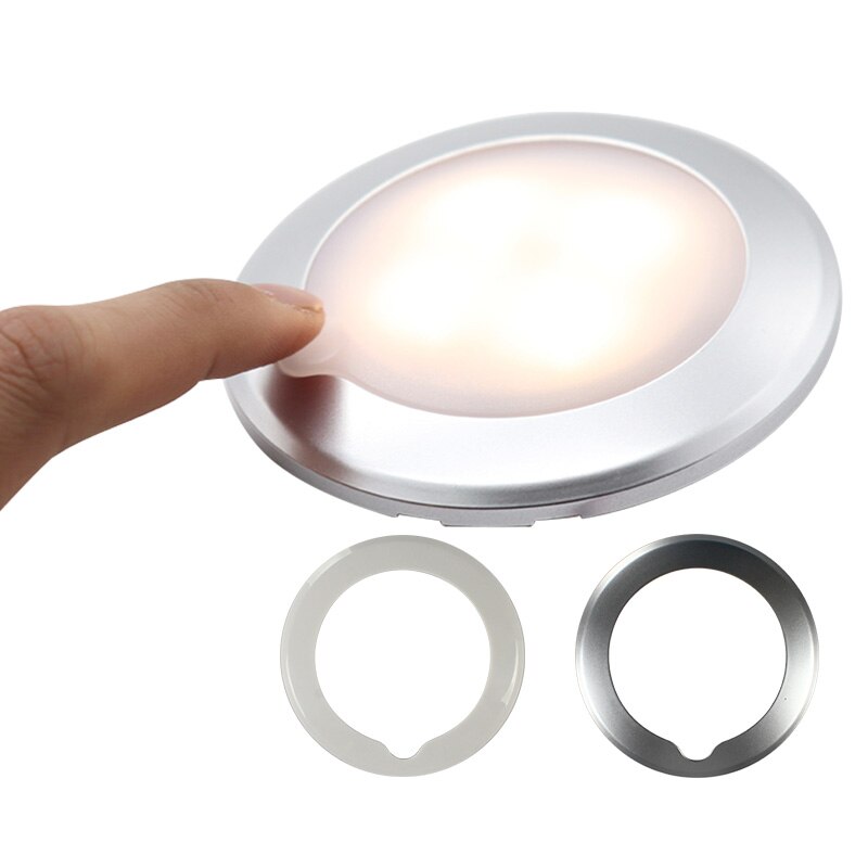 Lampe d'intérieur pour voiture, Kit d'éclairage tactile pour toit, camping-Car, Van, bateau, remorque, blanc vif, 95mm, 12V, 2.4W, 3000K