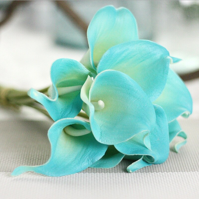 10 stk kunstige blomster pu calla lilje bundt bryllup dekorative blomster vaser til boligindretning tilbehør husholdningsprodukter: 5