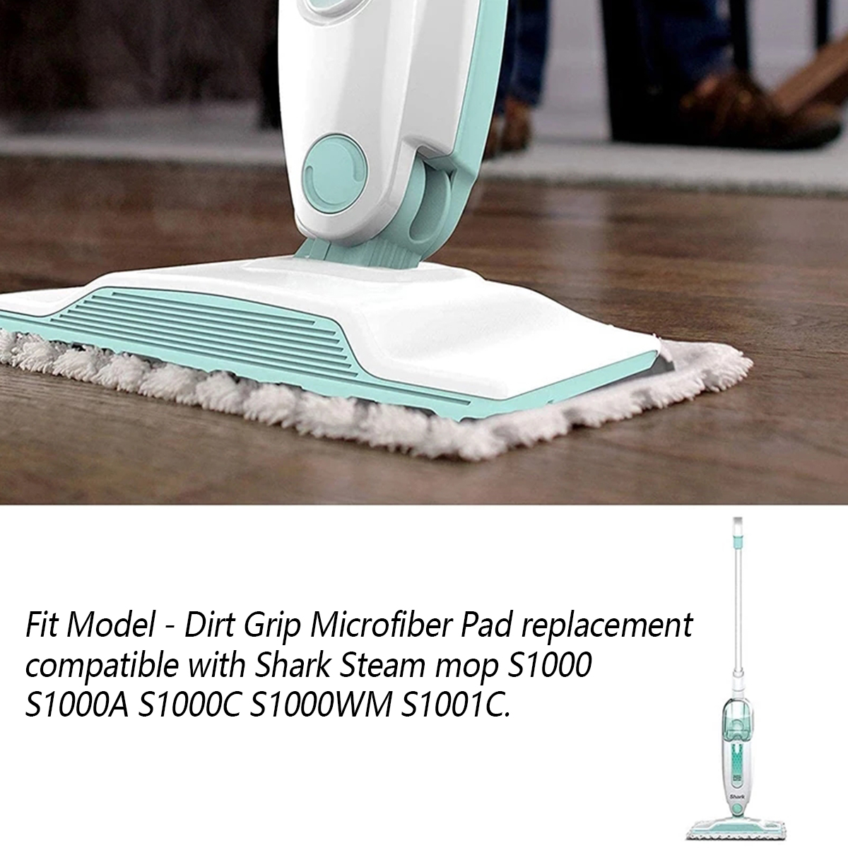 1/2/3- set ångmoppsdyna, ersättningsdyna, återanvändbar moppdyna, tvättbar rengöringsdyna för shark steam mop  s1000 s1000a s1000c s1000wm