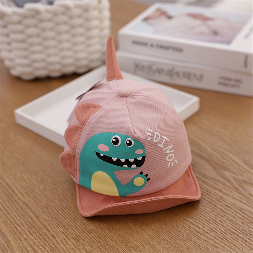 Lente Zomer Baby Hoed Cartoon Dinosaurus Kids Kinderen Baseball Cap Baby Boy Meisje Hoeden Pet: pink