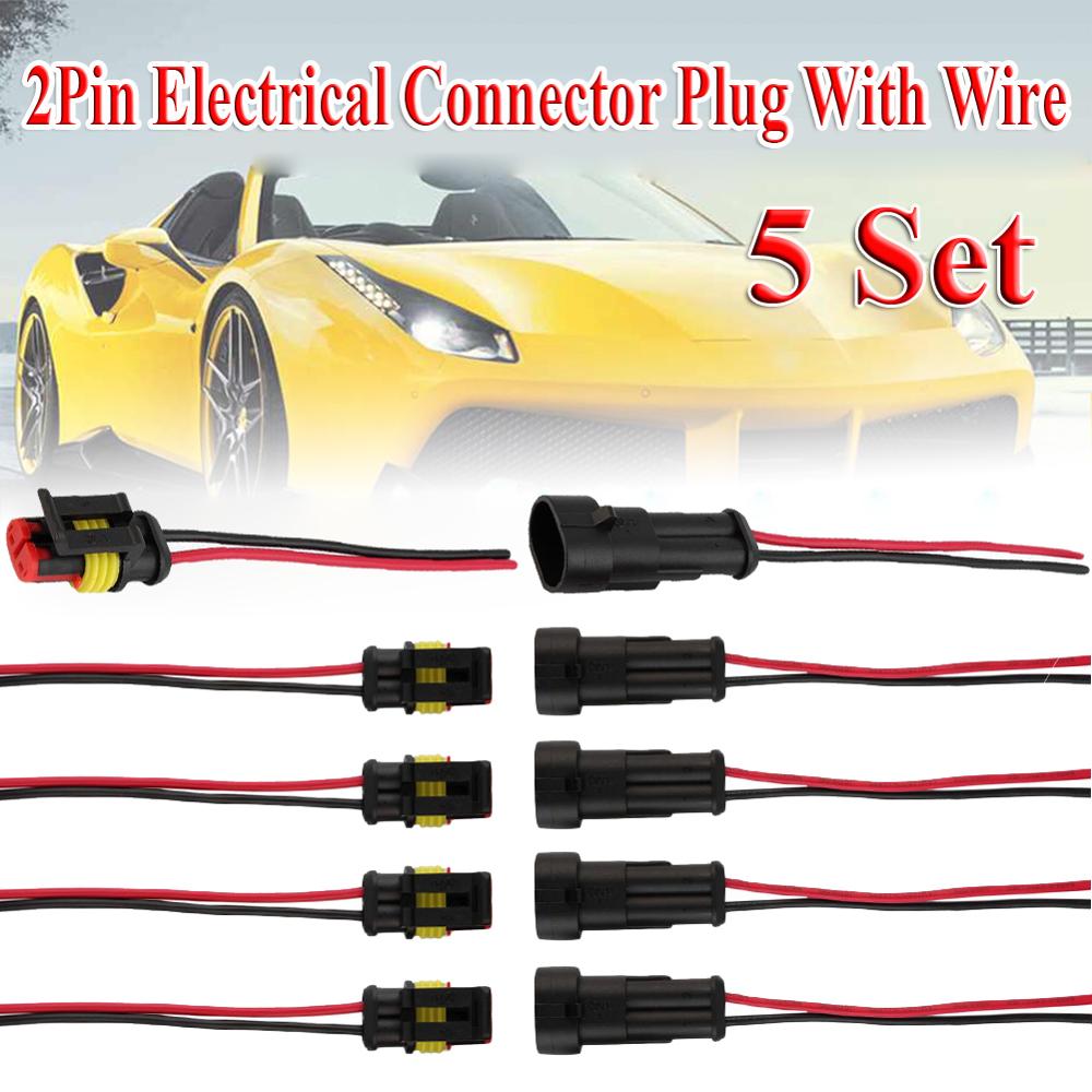 2 Pin Sealed Waterproof Wire Car Connector Plug Set Car Parts With Wire AWG Marine Automatic Connector