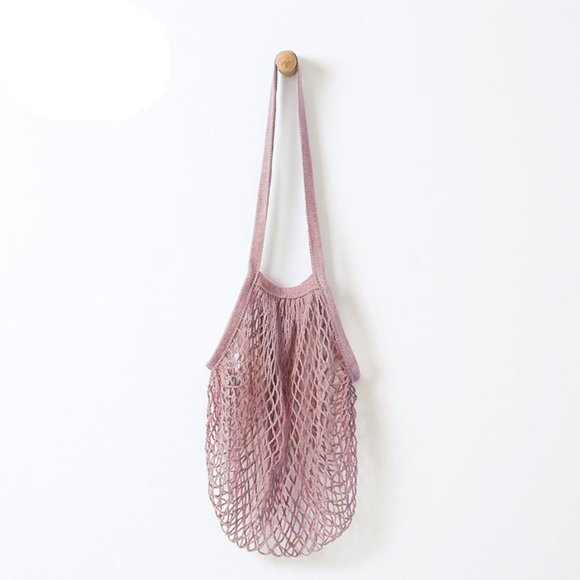 Netto Doek Herbruikbare Fruit Groente Boodschappentas Casual String Kruidenier Shopper Katoenen Tote Mesh Geweven Netto Schoudertas Vrouwen: A