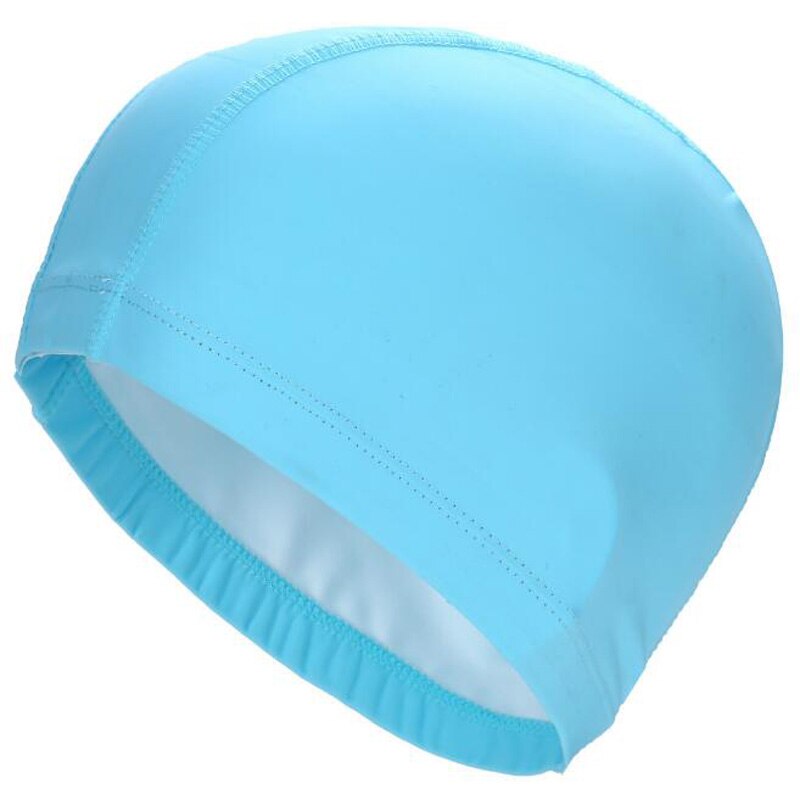 Boné de natação de tecido PU para homens e mulheres, chapéu de piscina impermeável, esporte aquático, protetor de orelhas, tampas de banho para cabelos longos adultos