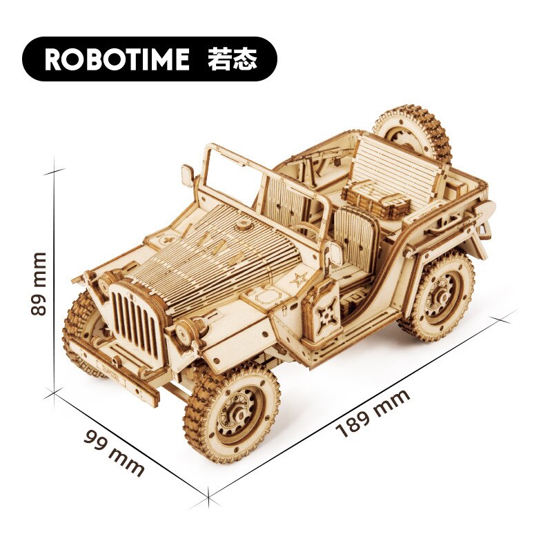 Handgemachte Holz Auto Modelle Spielzeug 3D Mechanische Modell Dampf Zug DIY Montage Holz Rätsel Bausatz Super Puzzle Spielzeug Für freundlicher: Militär- Jeep