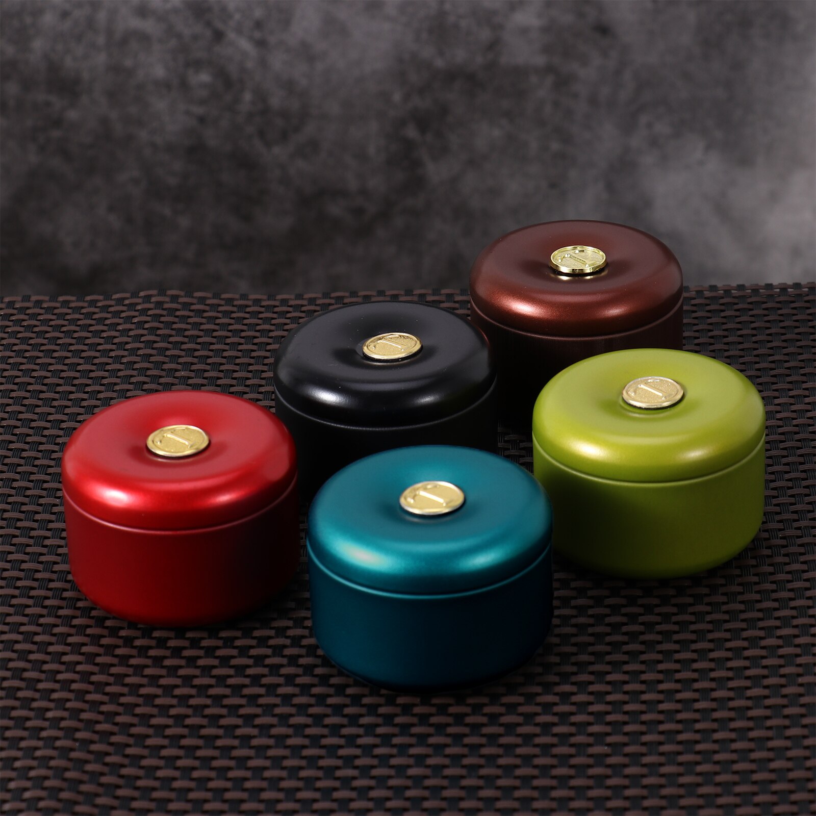 5p Tea Tins Storage Containers Portable Travel Tea Coffee Can for Airtight Keeping Dry Storing Loose Tea Leaves Box Ceramic Jar
