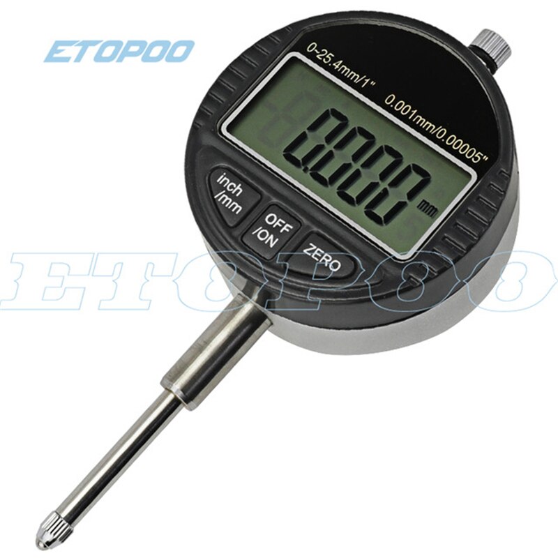 Digital Dial Indicator 0-12.7Mm/0.5'' 0-25.4Mm 0.01Mm with Mini Magnetic Base Holder Gauge Caliper Measuring Tools: 25.4x0.001mm