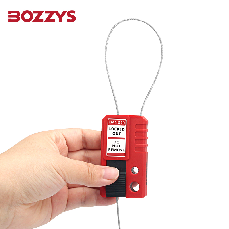 BOZZYS Adjustable Cable Lockout Tagout Locks Red Nylon Cable Lockout Device With Stainless Steel Cable Prevent Accidental Operat: Burgundy