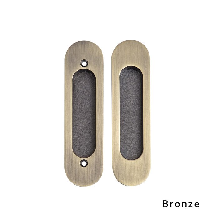 Sliding door embedded handle zinc alloy bronze recessed handle a pair hidden handle: A-Bronze