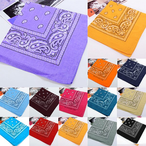 Billig vintage firkantet lommetørklæde geometrisk print bomuldshoved wrap neck halstørklæde armbånd lommetørklæde lomme håndklæde unisex bandana