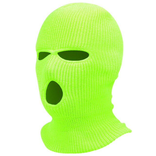Winter-fahrradmaske mit 3 löchern, wärmende, winddichte gesichtsmaske für radfahrer, sturmhaube, skimaske, Winkel- und snowboardschal, mütze, kopfbedeckung: Fluoreszierendes gelb