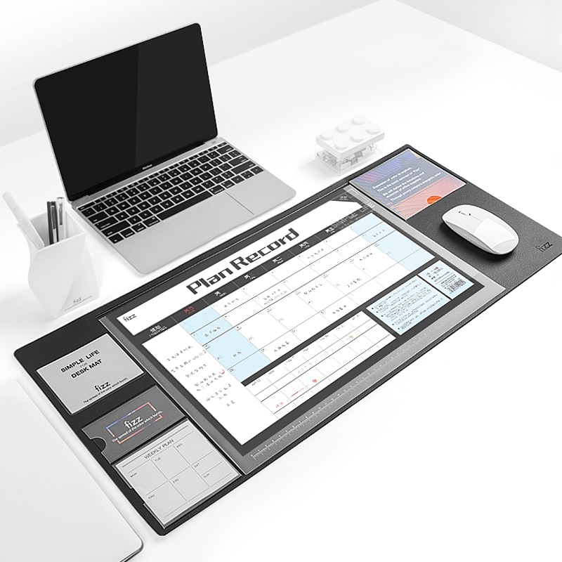 Fizz Time Management Notepad Efficiëntie Handleiding Wekelijkse Tear Sticky Notes Desktop Memo Plan Tracking Punch Lederen Bureau Mat