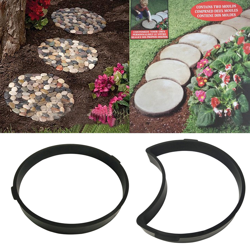 Molde de plástico DIY para jardín, modelo de pavimento de camino, máquina de ladrillos de cemento de piedra de paso MU8669