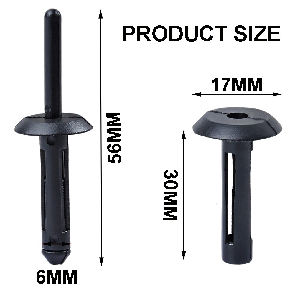 100 pièces en plastique Auto Rivet agrafe pour Jeep Wrangler 07-15 Chrysler 300 99-10 Dodge Avenger 08-14 Nylon attache voiture accessoires