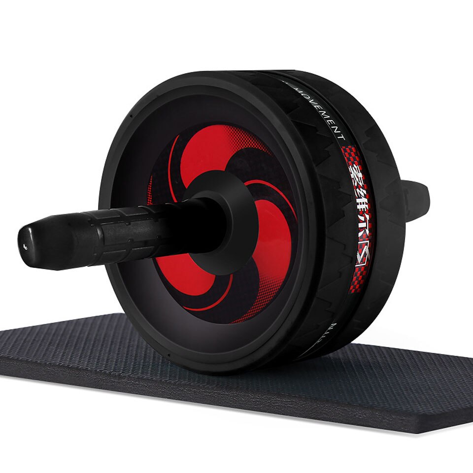 Rodillo y cuerda para saltar, rueda Abdominal sin ruido, con esterilla para brazo, cintura, pierna, ejercicio, gimnasio, equipo de Fitness, construcción corporal: Black