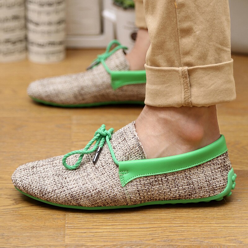 Herenschoenen zomer sneakers ademende casual schoenen veterschoenen heren mesh schoenen grote maten: Lichtgroen / 6.5