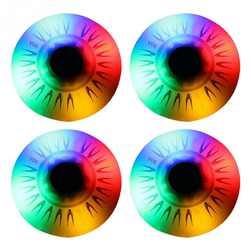 4pcs PU Colorful Safe Inline Roller High Hardness LED Light Sliding Flashing Skate Wheels For Kids Luminous Rollerblade 90A: 76mm