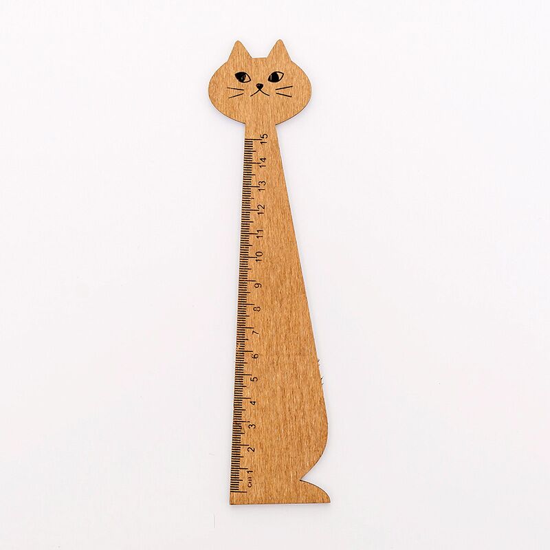 MINKYS Cute Black Cat Wood Straight Ruler Cartoon Sewing Drawing Tool Kids Kawaii School Stationery Supplies: B