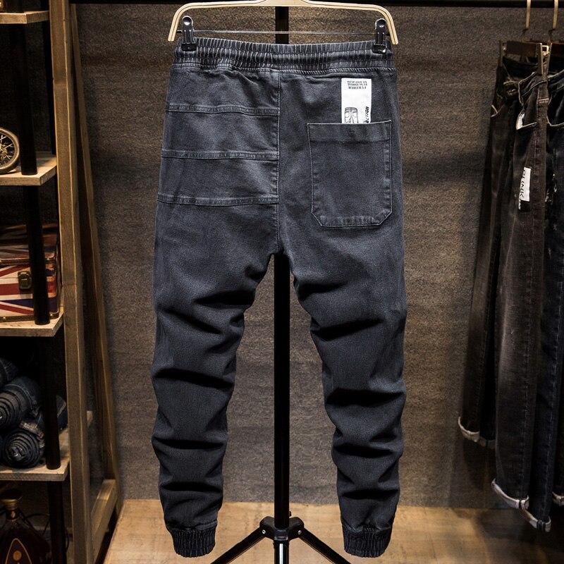 Mænd jeans bukser bomuld elastisk afslappet denime bukser joggingbukser plus størrelse 5xl 6xl 7xl yjj 09