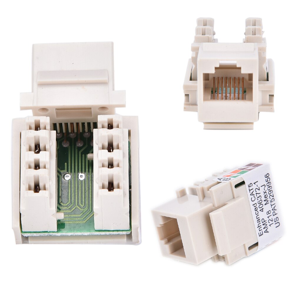 Cat5 RJ45 Punch Down Keystone Jack CAT5 Network Ethernet RJ45 White Lot 3cm x 2cm x 2cm