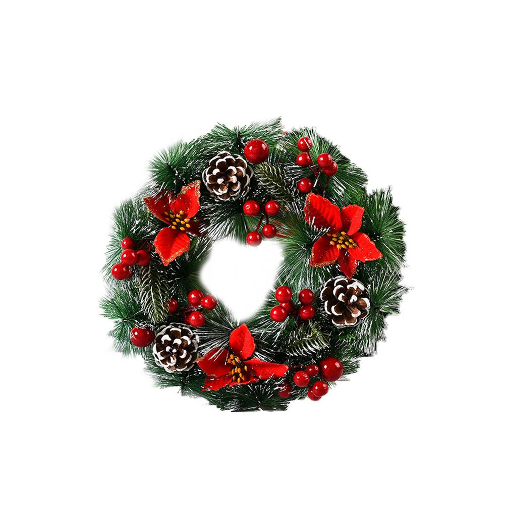 Beautiful Hanging Christmas Wreath Garland Ball Cone Xmas Ornaments Window Door Decoration Year 40a: C