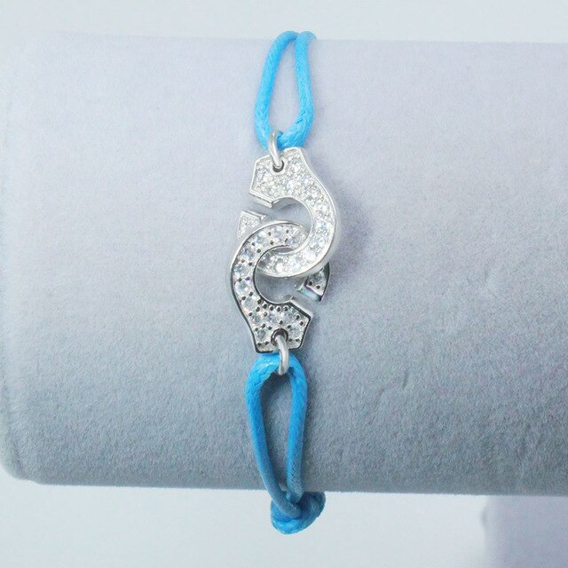 L'argent-pulsera con colgante plata de primera ley y circón para hombre y mujer, brazalete, plata esterlina 925, Circonia cúbica, zirconia, circonita, zirconita, plata esterlina 925: Sky Blue