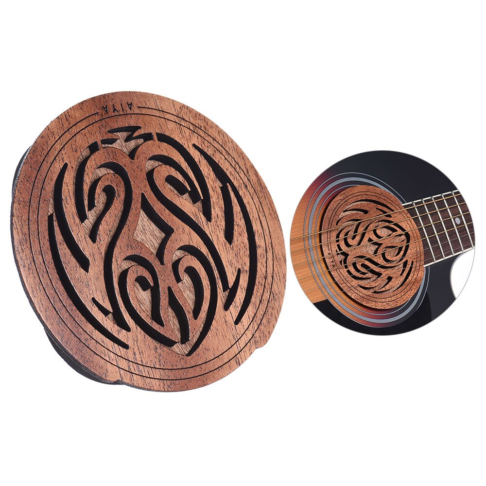 Gitarre Holz Schallloch Klang See Abdeckung Block Rückmeldung Puffer Mahagoni Holz für EQ Akustische Volk Gitarren gitarre zubehör: Stil 8