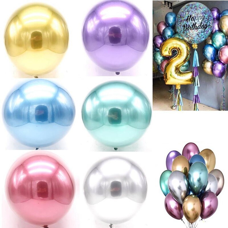 50 stuks metallic gekleurde chromen ballonnen 12 inch doorzichtige pastel ballon verjaardagsfeest bruiloft decoratie ballon - diverse