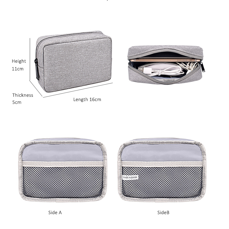 Waterproof Power Bank Bag USB Charger Gadgets Cables Wires Organizer Pouch Travel Electronic Accessories Protection Storage Case