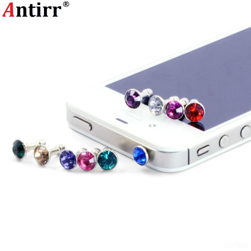 10pcs Rhinestone diamond Universal 3.5mm Dust Plug For iPhone 5s 6 6s 7 8 plus Protect Dustproof Earphone Anti Dust Jack Stopper