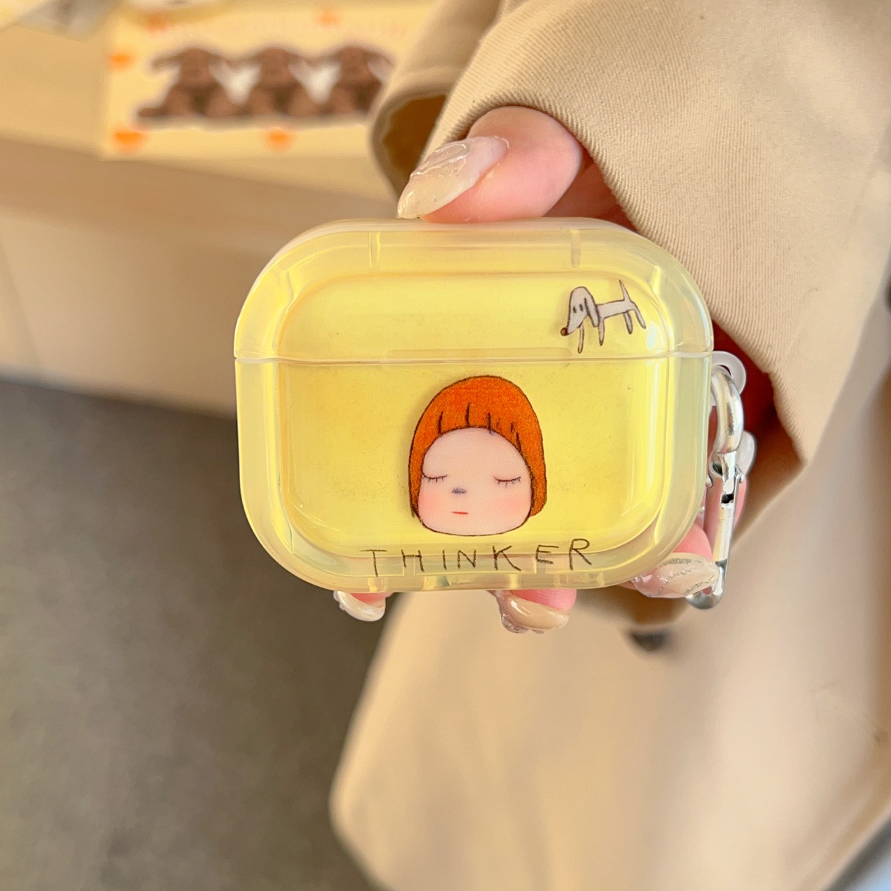 Karikatur kleines Mädchen Hülle für AirPods 4 2 1 3 Profi2 Hülle Startseite Coque Kopfhörer Weiche TPU Weiche Silikon Schutzhülle AirPods 4: 3XS