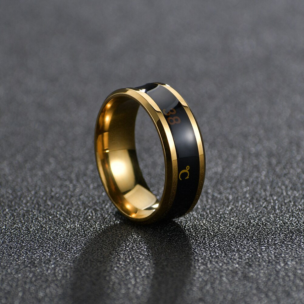 Temperature Ring Titanium Steel Mood Emotion Feeling Intelligent Temperature Sensitive Rings for Women Men Waterproof Jewelry