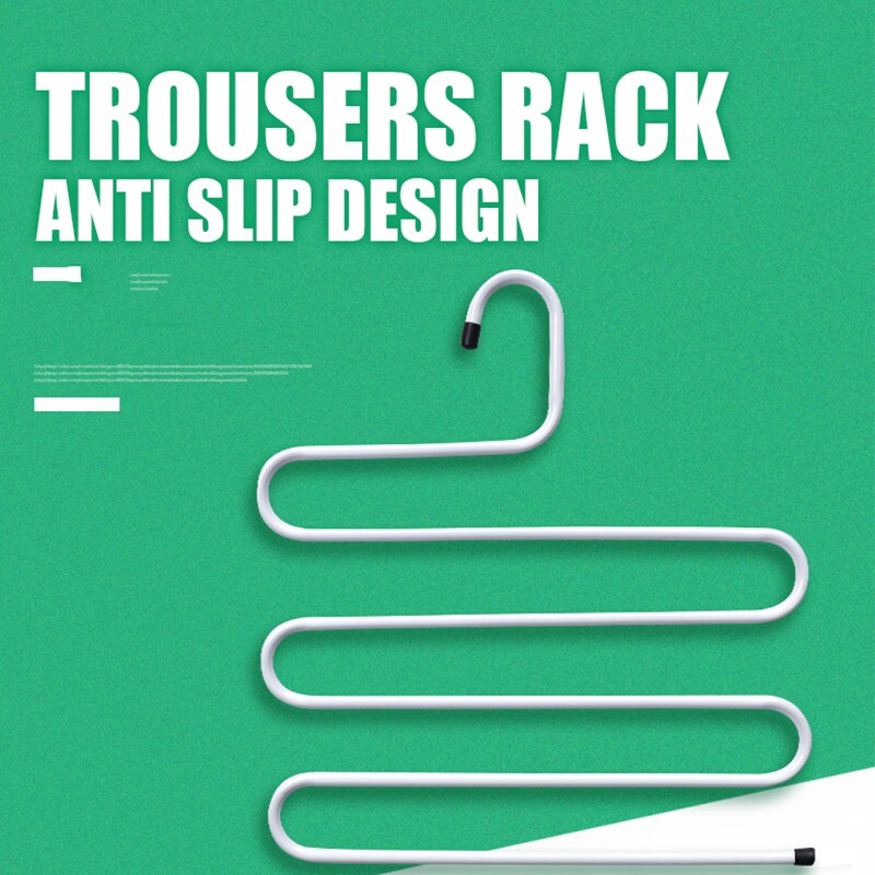 3D Space Saving Hanger Magic Clothes Hanger Multi-Layer Magic Non-Slip S-Type Pants Clip Hanger Multi-Function Wardrobe Storage