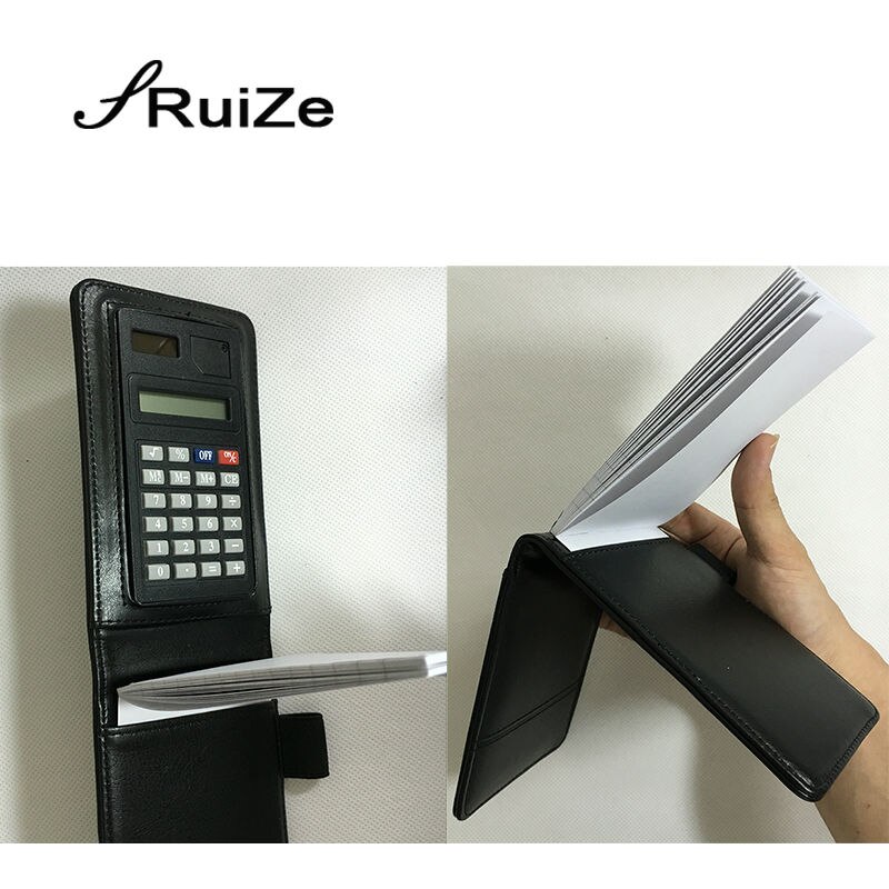 Ruize Multifunctionele Kleine Notebook A7 Pocket Notebook Planner Notepad Lederen Cover Note Met Rekenmachine