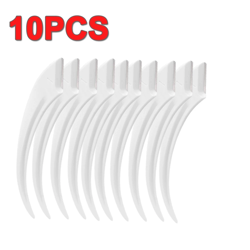 1-10 Stuks Meniscus Wenkbrauw Blade Set Vrouwen Wenkbrauw Schaar Met Kam Rvs Makeup Tools Mini Blade Brow trimmer Schraper: BLACK & RED