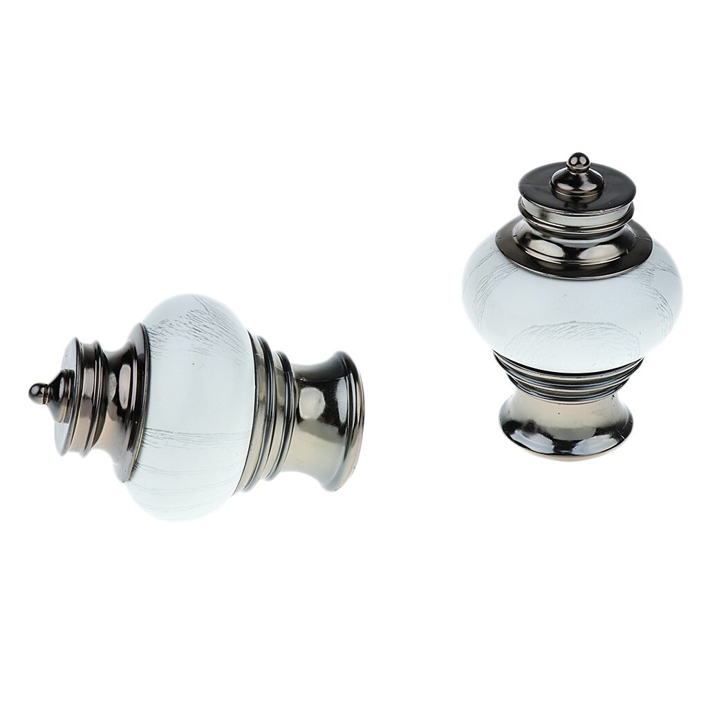 Pair Decorative Window Curtain Rod End Drapery Rail Pole Head Cap fit 28mm Dia. Rods: 6