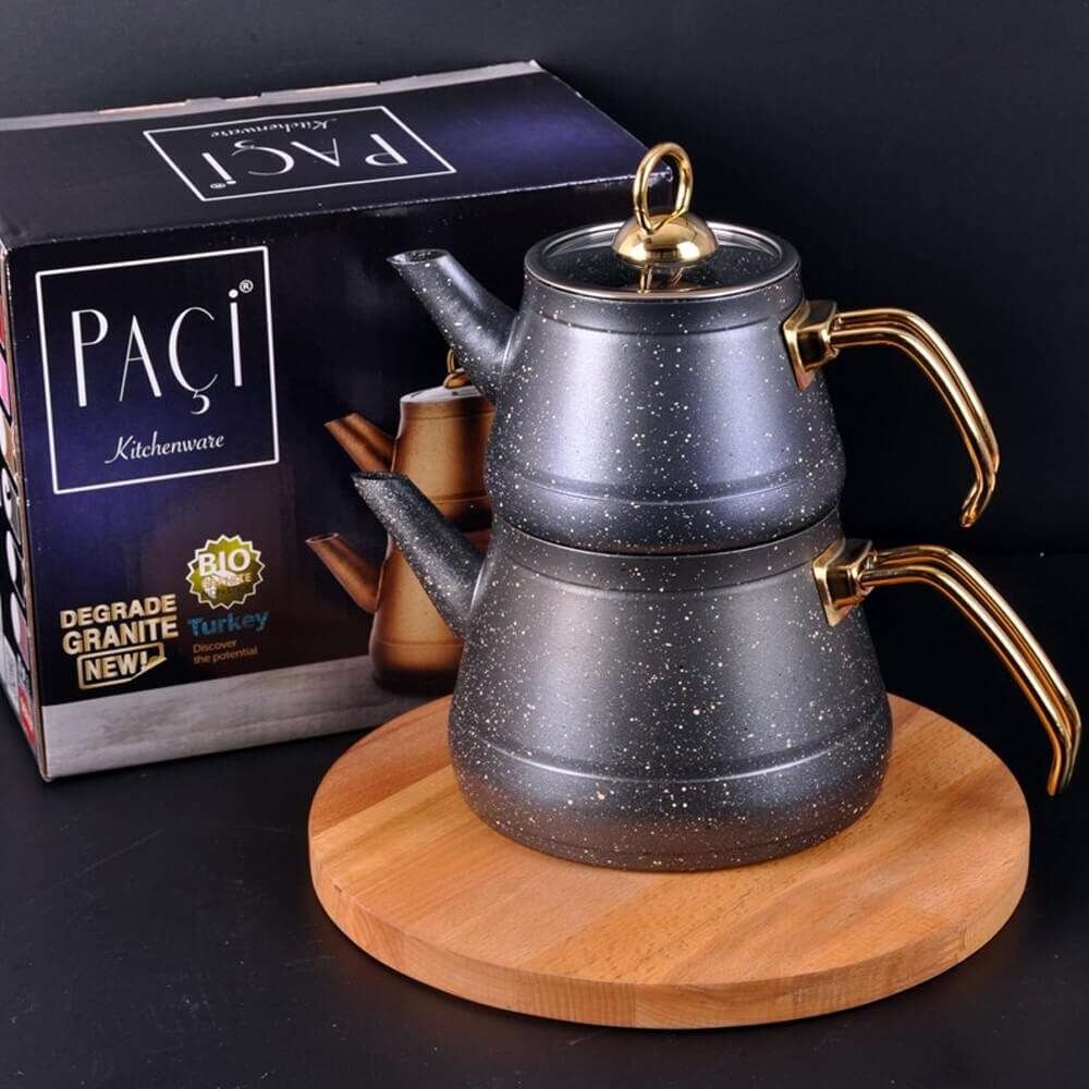 Paçi Metal Kulplu Granit Çaydanlık