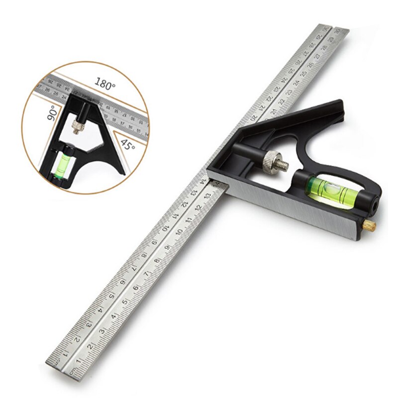 0-300mm carpenter tools Combination Square Angle Ruler Stainless Steel protractor Multi-function Measuring Tool: type1