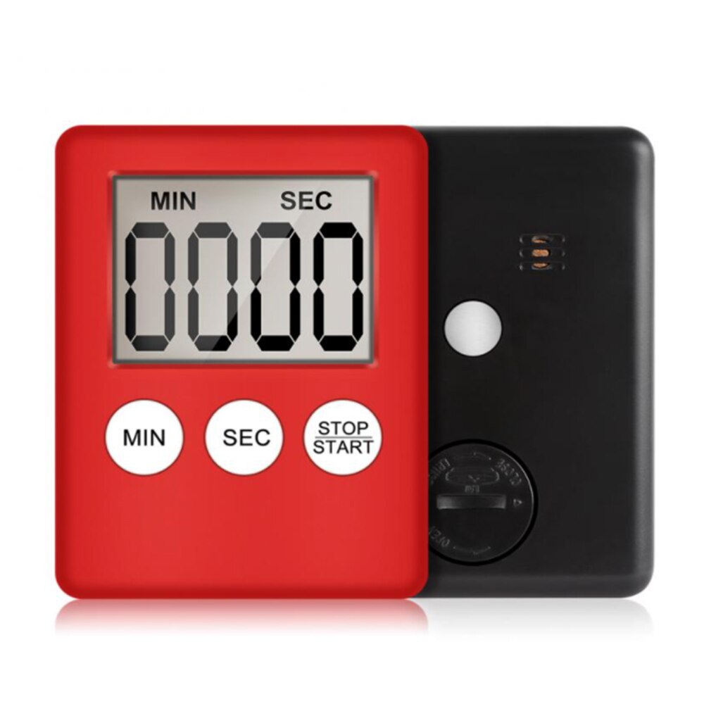 Ultra-Dunne Digitale Kookwekker Met Magnetische Achter Lcd Display Kan Minute Countdown Herinnering Accessorie: Rood