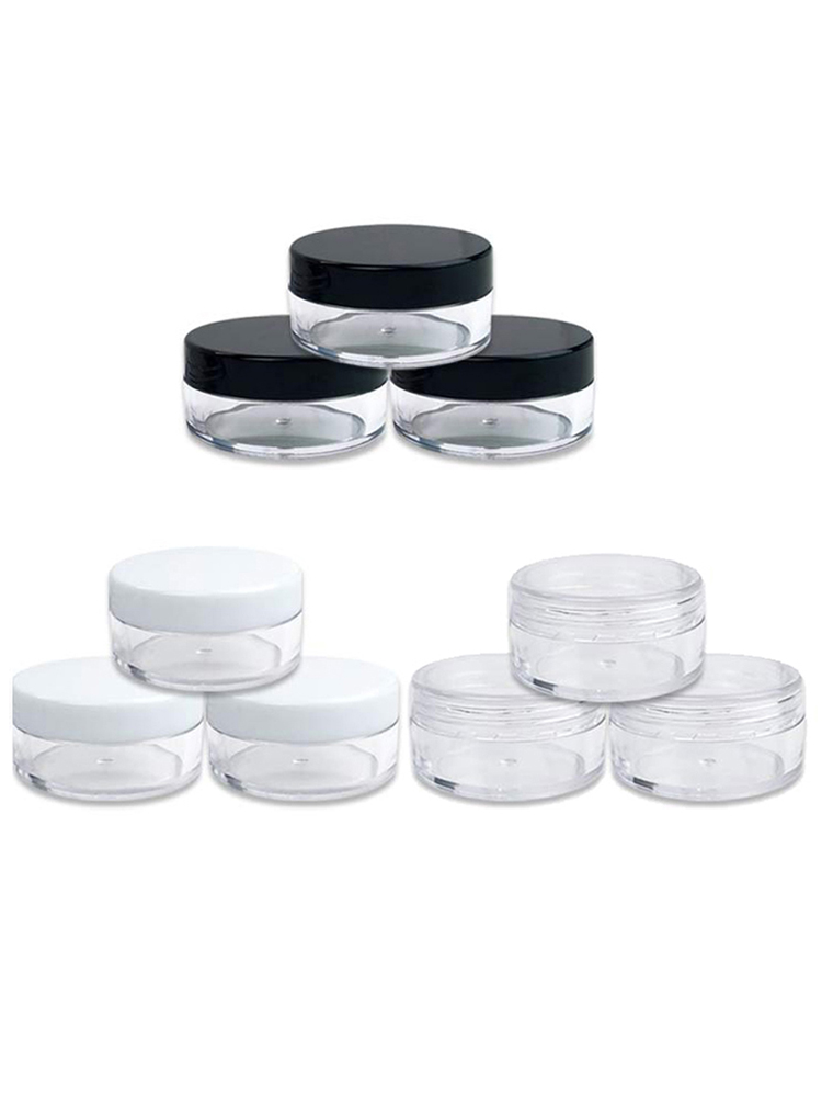 100pcs 2g 3g 5g 10g 15g 20g Empty Clear Round Jars For Cosmetic Lotion, Makeup Cream, Eye shadow, Rhinestone, Sample Pot: light green / 12ml