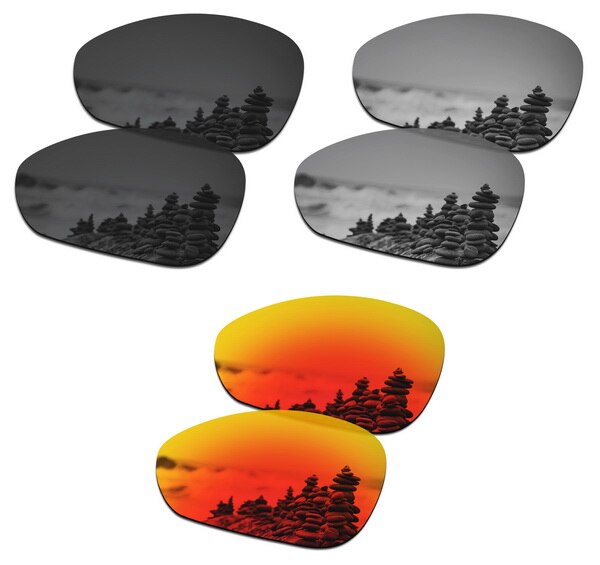 SmartVLT Vervanging Lenzen Gepolariseerde voor Oakley Crosshair 1.0 (2005) Zonnebril-Meerdere Paren Verpakt: Black-Silver-Red