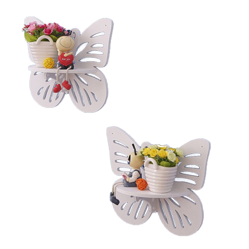 Estante de pared con forma de mariposa para decoración, estantería de partición Pastoral creativa para artículos pequeños, novedad de
