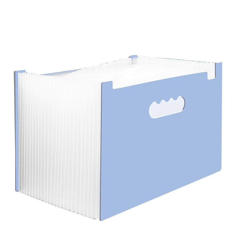 Portable A4 File Folder Waterproof Vertical File Folder Office School Supplies: Ice moon blue