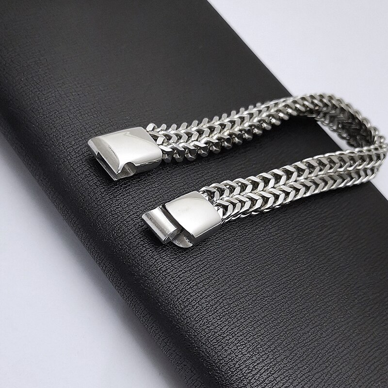 Armbanden Mannen Ketting Op Hand Hip Hop Armband Rvs Zwart Gouden Ketting Stalen Armband Sieraden Voor Mannen Accessoires