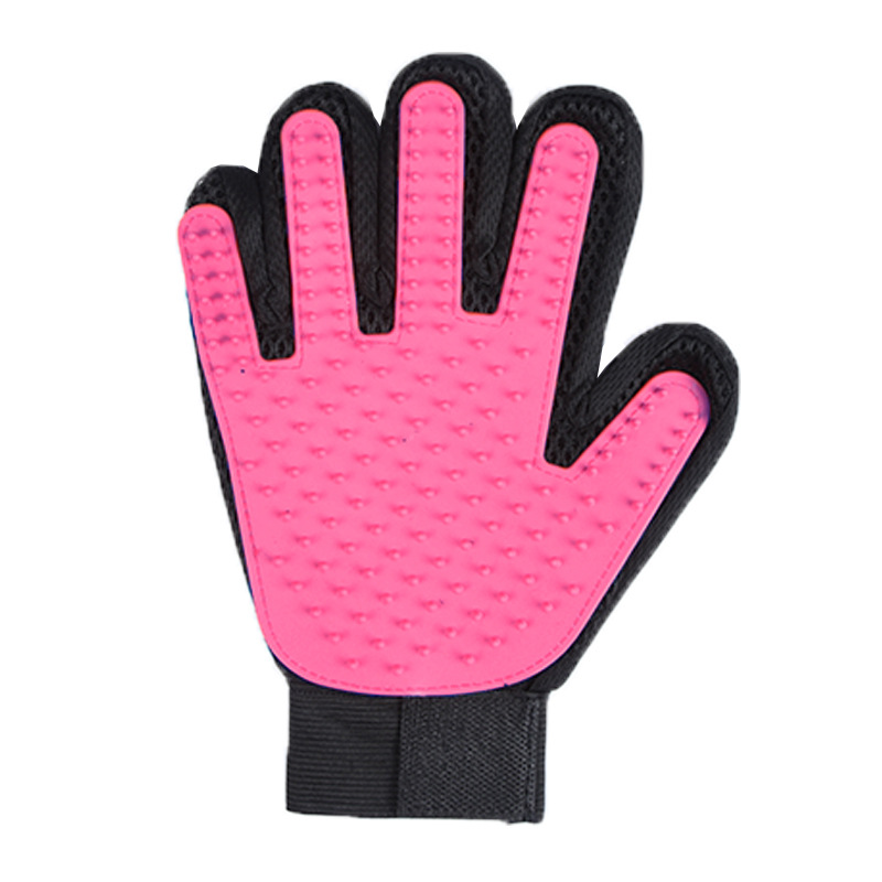 Guante para mascotas, guante de aseo para gatos, cepillo para quitar el pelo de gato, guantes, peine para perros, removedor de pelo de baño para gatos, cepillo de masaje limpio para animales: SCARLET