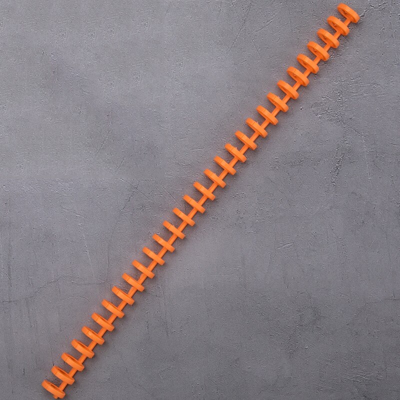 10 Stuks 16Mm A4/A5/B6/A7 Binding Ringen 30 Hole Losbladige Binding Strip plastic Losbladige Ring Binding Clip Losbladige Gesp: orange