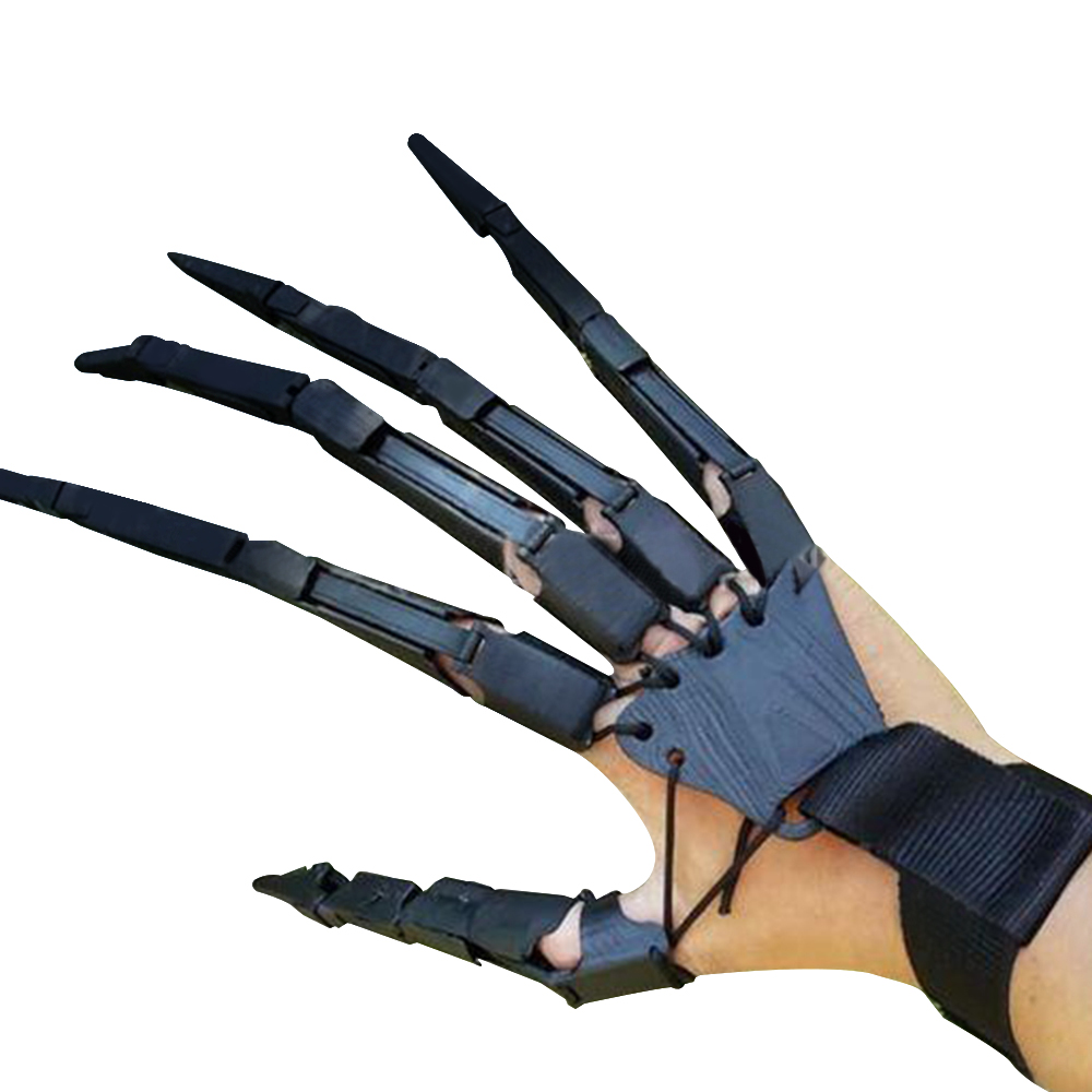 3D Printed Halloween Articulated Fingers Extensions Flexible Joints Movable Wearable Long Fingers Decoration Props Claw Cosplay: Black Right Hand