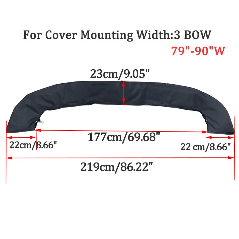 Wasserdichte 600D 3/4 Bogen Bimini Top Boot Abdeckung Kein Rahmen Yacht Boot Abdeckung Mit Reißverschluss Anti UV Staubdicht Abdeckung Marine Zubehör: Rot