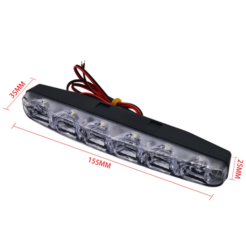 2pcs LED Car Daytime Running Lights DRL 6 LEDs DC 12V 6000K Automobile light Source Car Styling Waterproof Running Lights